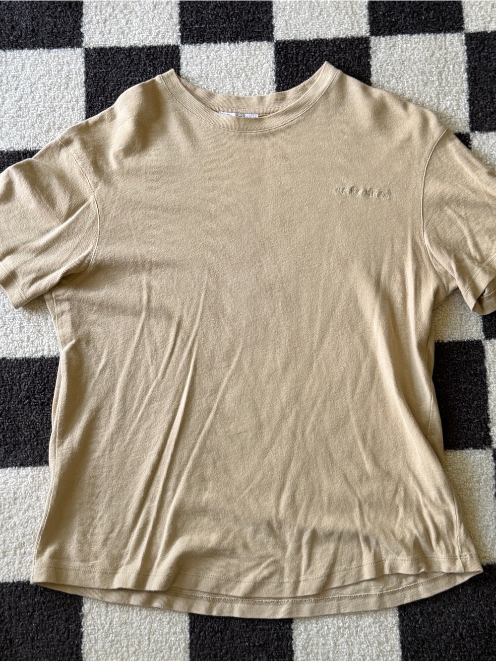 Zara Sand Crewneck Short Sleeve Tee
